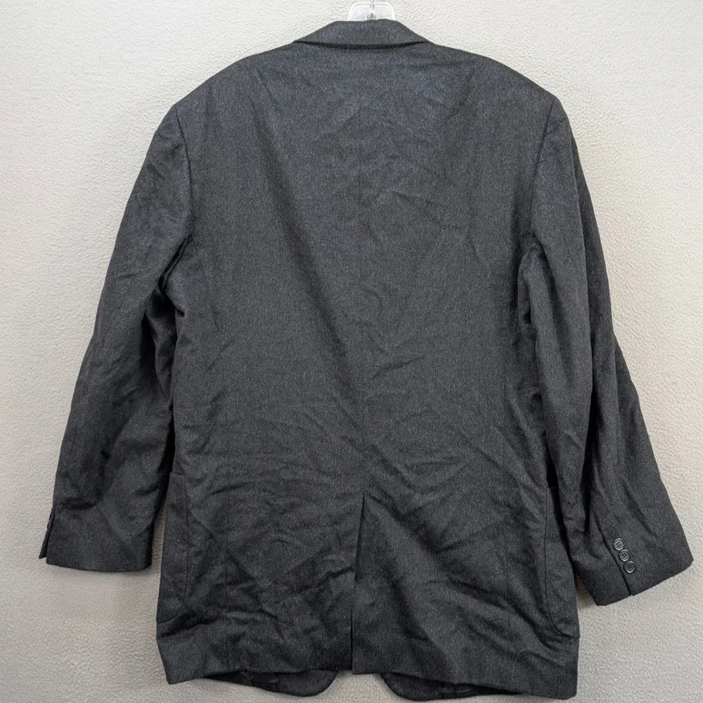 Donna‎ Karan Signature Blazer Mens 42 Long Cashmere Gray 3 Button Jacket Office